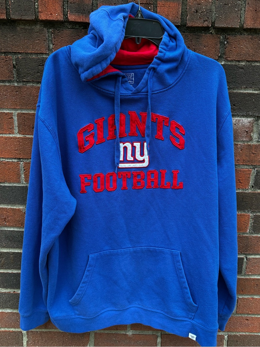 Fanatics Pro Line Blue and Red New York Giants Football Hoodie XXL